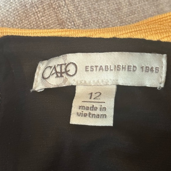 Cato Dress Mustard Women’s Size 12 Zip Back - Picture 4 of 6